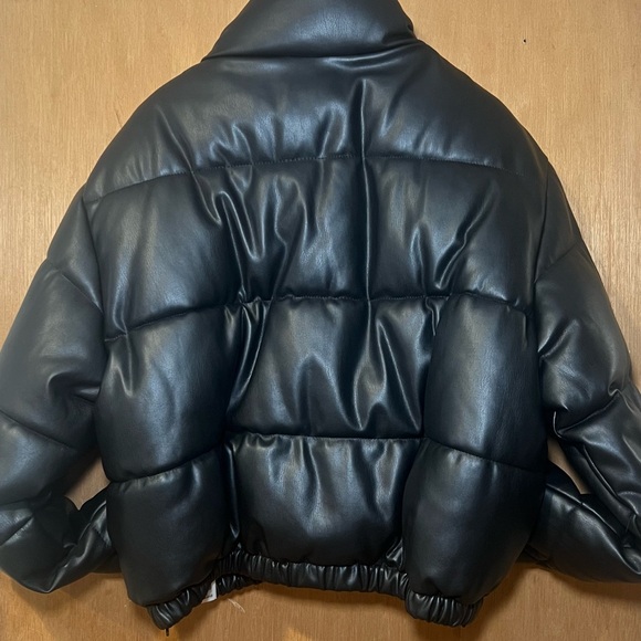 Zara Faux Leather Puffer Coat - Picture 7 of 8